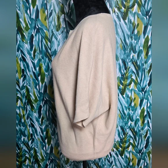 Quince Womens Scoop Neck Short Sleeve Sweater in Light Beige - Picture 6 of 10